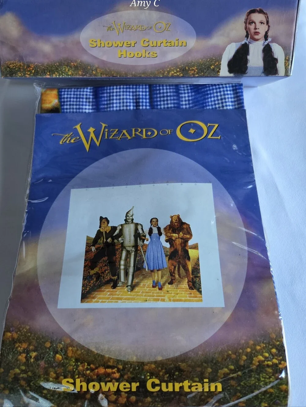 The Wizard Of Oz Shower Curtain And Ruby Slipper Shower Curtain Rings/Hooks NWT